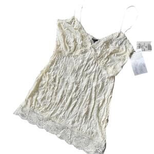 NWT Deadstock Weavers Y2K Lace Dainty Beaded Sequin Milkmaid Cami size Small